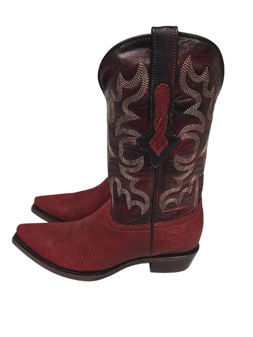 Dingo Men's DI 107 The Duke Snip Leather Pull On Western Boot Cherry Size 9D - Picture 4 of 6